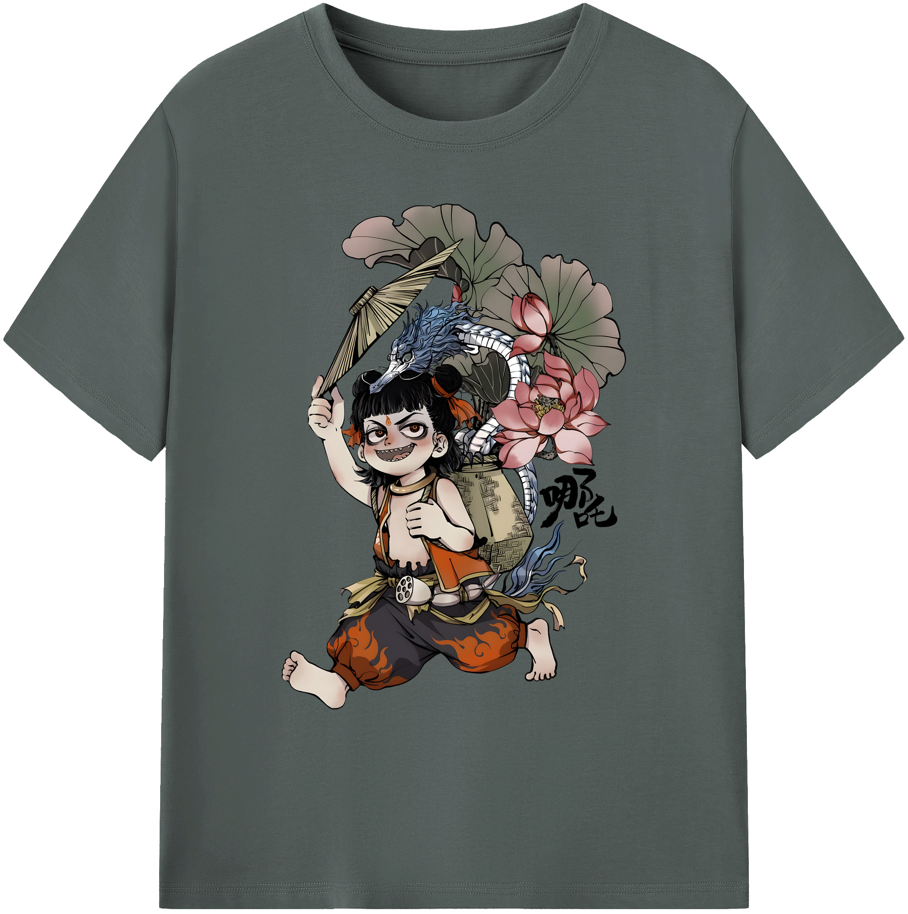 （画像用） Ne Zha 2 ナタ 魔童の大暴れ 綿100％ メンズ半袖Tシャツ｜肌触りやわらか＆通気性